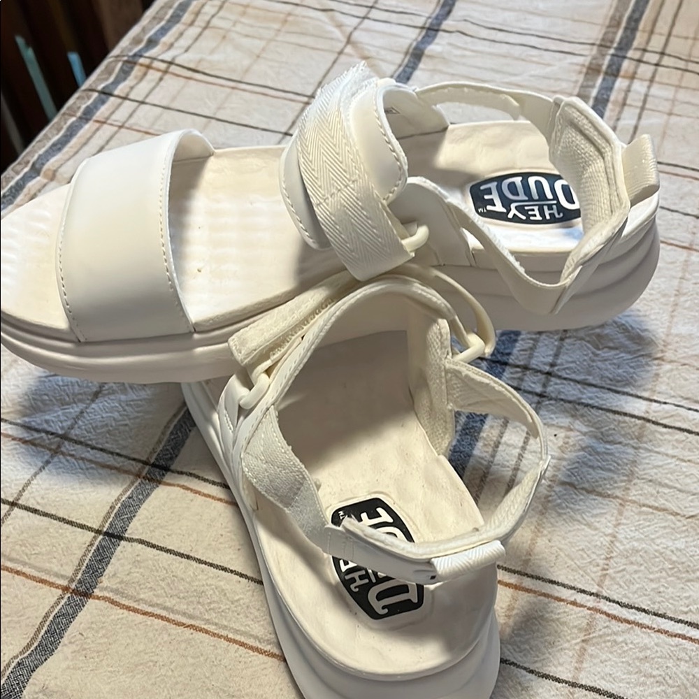 Hey Dude White Sandals
